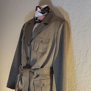 Sophisticated Safari Style 2 PC Skirt Suit, Plus-Size 18W, Elastic, Zipper Skirt